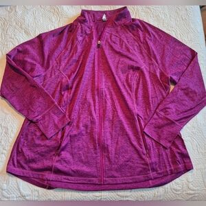 Ideology women's size 3X purple full zip long sleeve sweater 2 zip front pockets